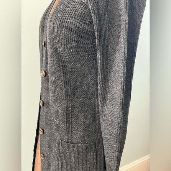 🆕DVF Diane von Furstenberg long V neck wool cardigan size L - Picture 6 of 10
